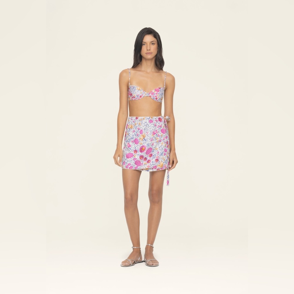 AGUA by AGUA BENDITA Luna Capullo Wrap Mini Skirt Size M/L NEW - Picture 2 of 8